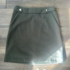 H&M Army Green Mini Pencil Skirt with Gold Buttons